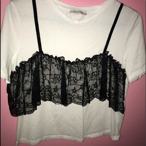 lace front crop top